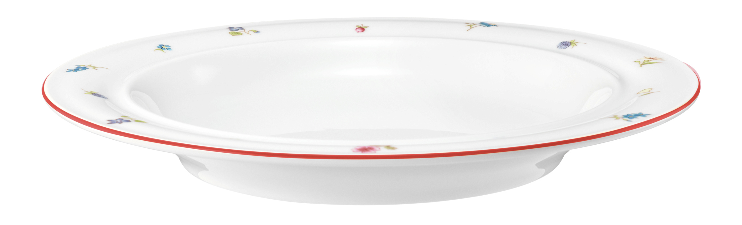 Teller rund halbtief 25,5cm COMMUNITY streublume rote linie