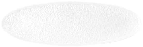 Coupplatte 44x14 cm oval Vollrelief Nori weiss