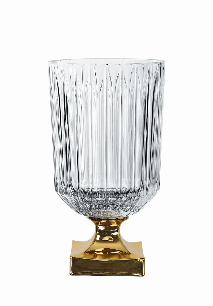 Vase auf Fuß Ø18cm MINERVA gold