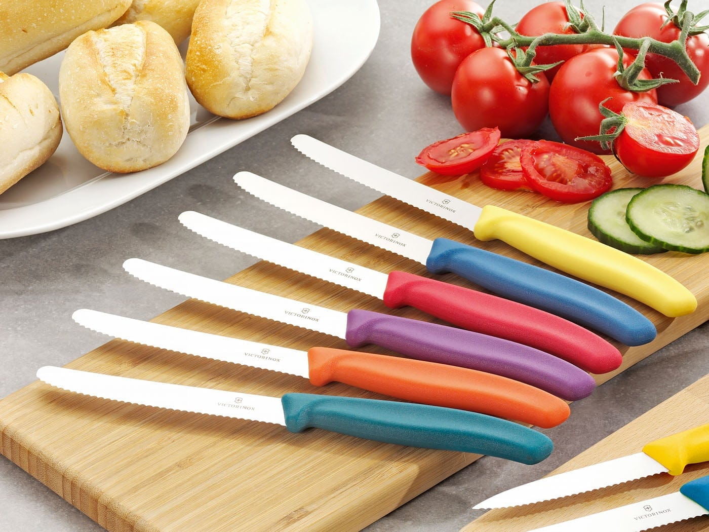 6 Stück Allzweckmesser mit Welle 11cm mehrfarbig