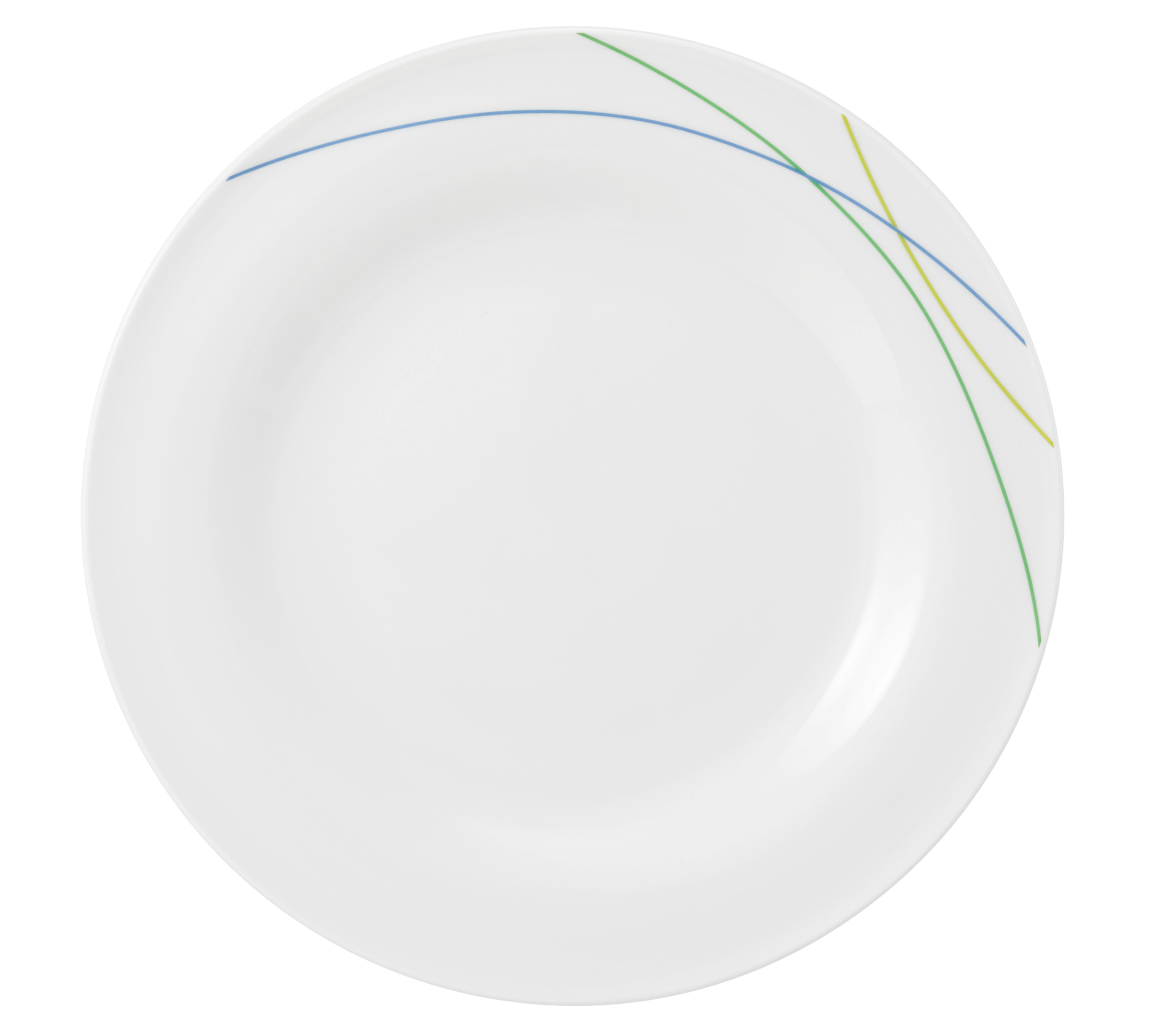 Teller rund flach 28cm COMMUNITY green line