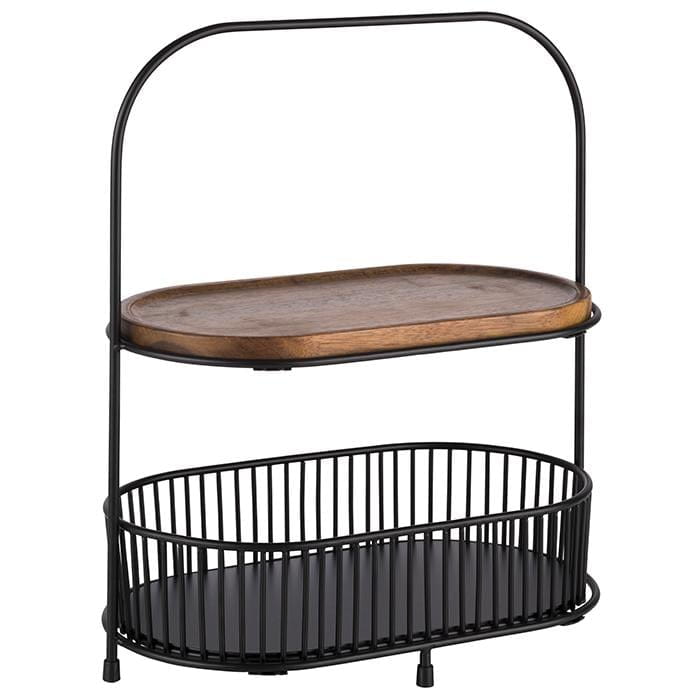 Etagère 2-stufig Metall schwarz