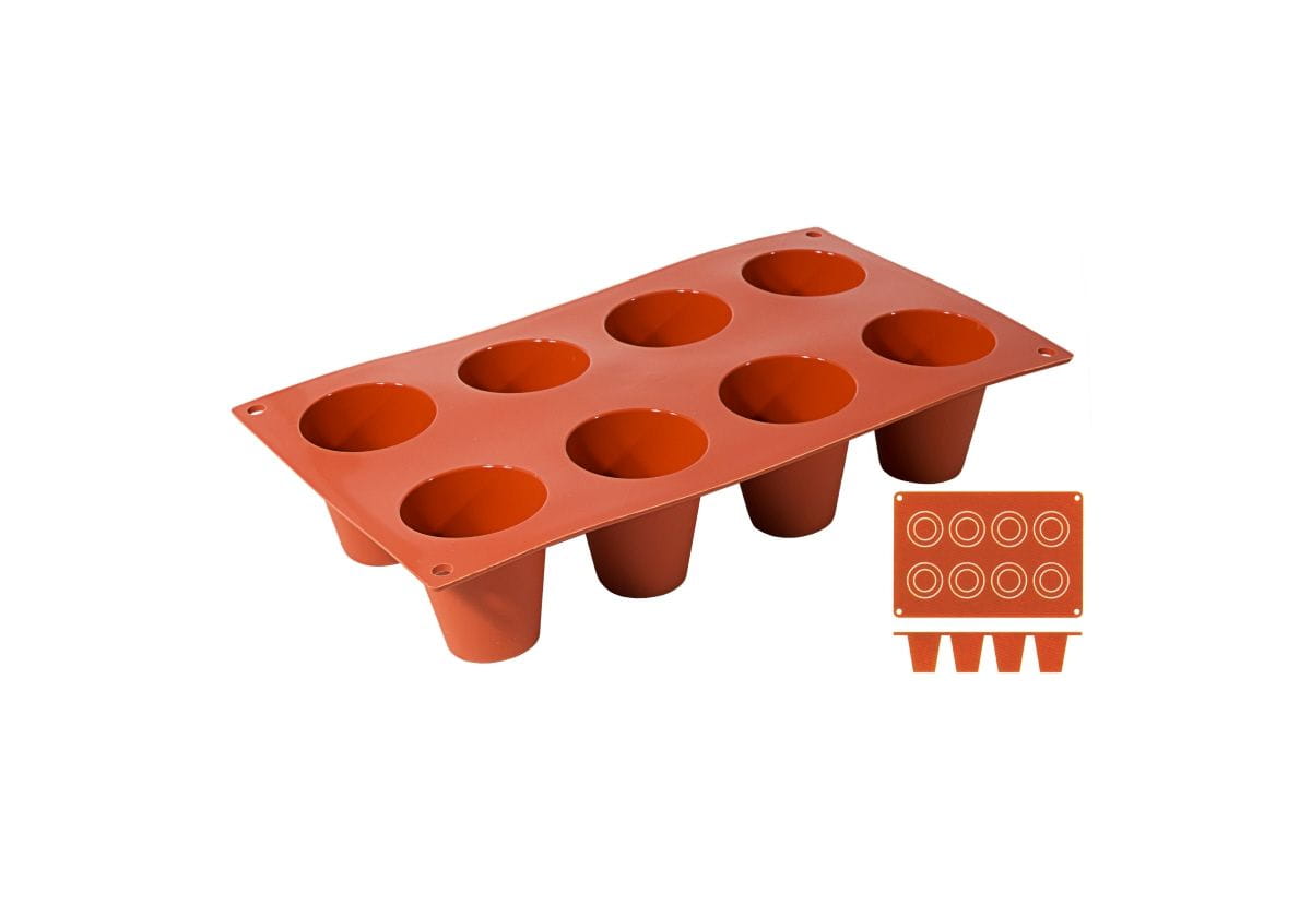 Silikon-Backmatte DARIOL mit 8 Formen D: 5,5cm H: 6cm