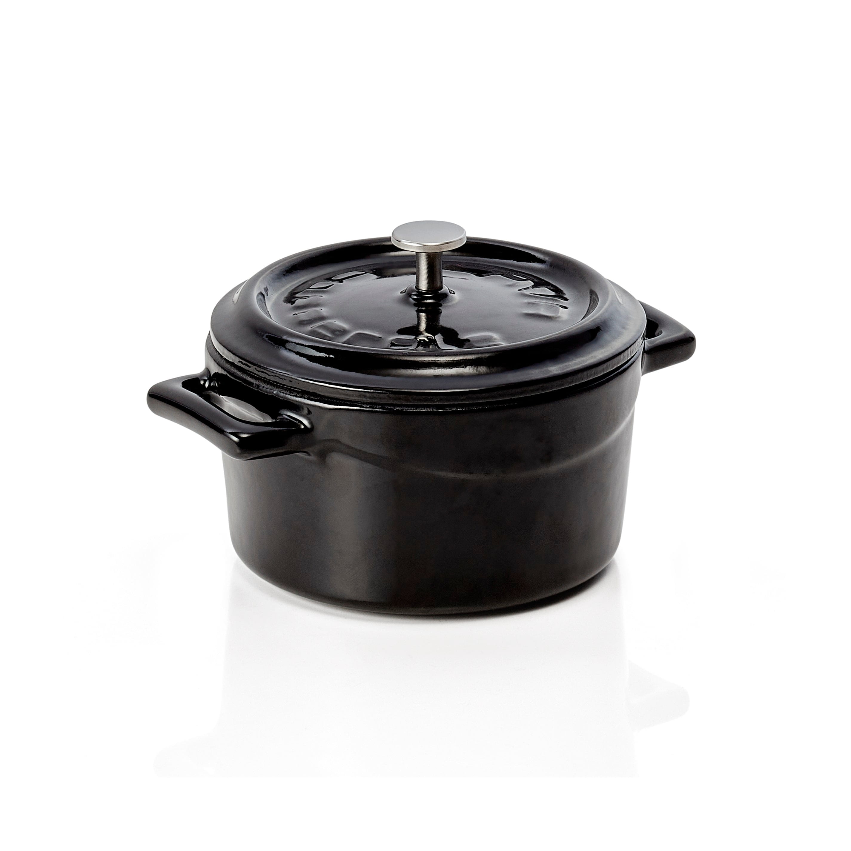 Cocottes rund 11x6cm LAVA schwarz