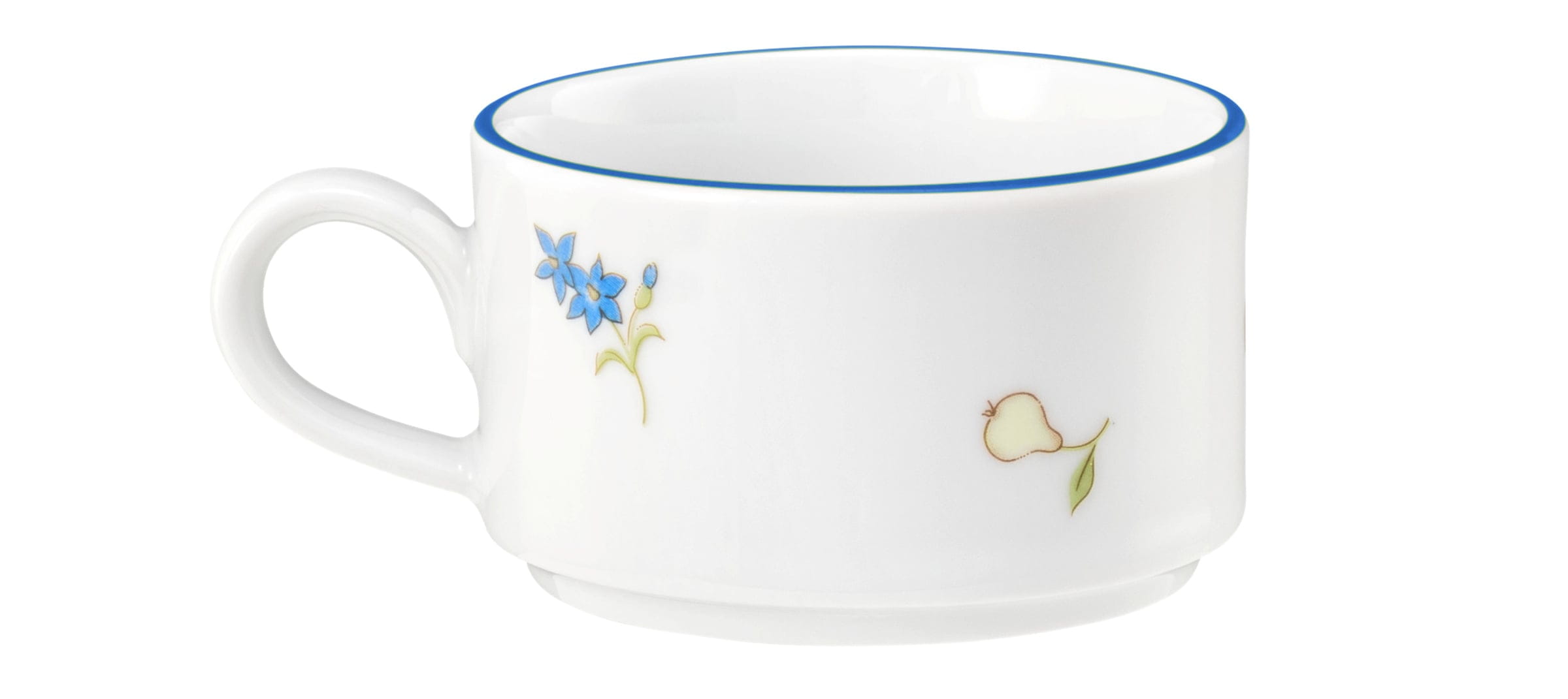 Espressotasse Milchkaffeetasse 0,09l COMMUNITY streublume blaue linie