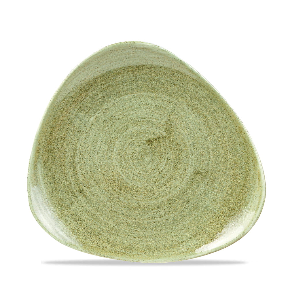 Teller flach dreieckig 19cm STONECAST PATINA burnished green