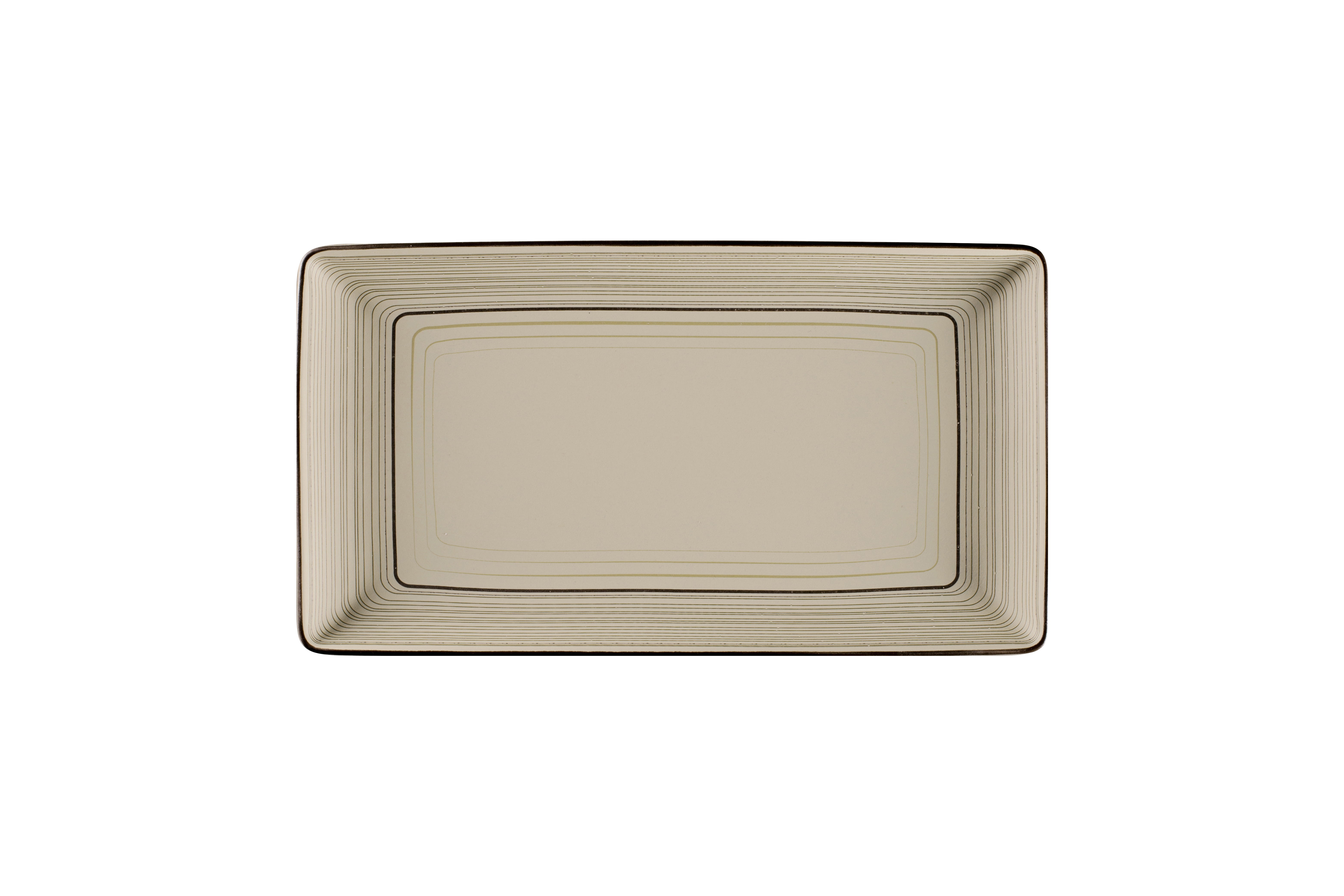 Teller eckig 33,8x18,3x2,4cm ARGILA LARISSA decorated grey