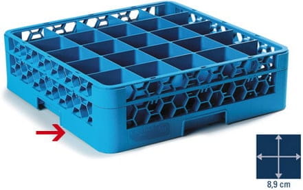 Gläsergrundspülkorb 25 Fächer OPTICLEAN blau
