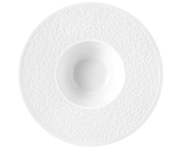 Pastateller tief 26,5 cm Relief breit Nori weiss