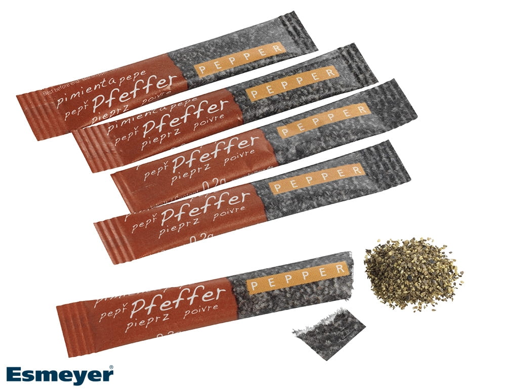 Pfeffer in hygienischer Portionspackung