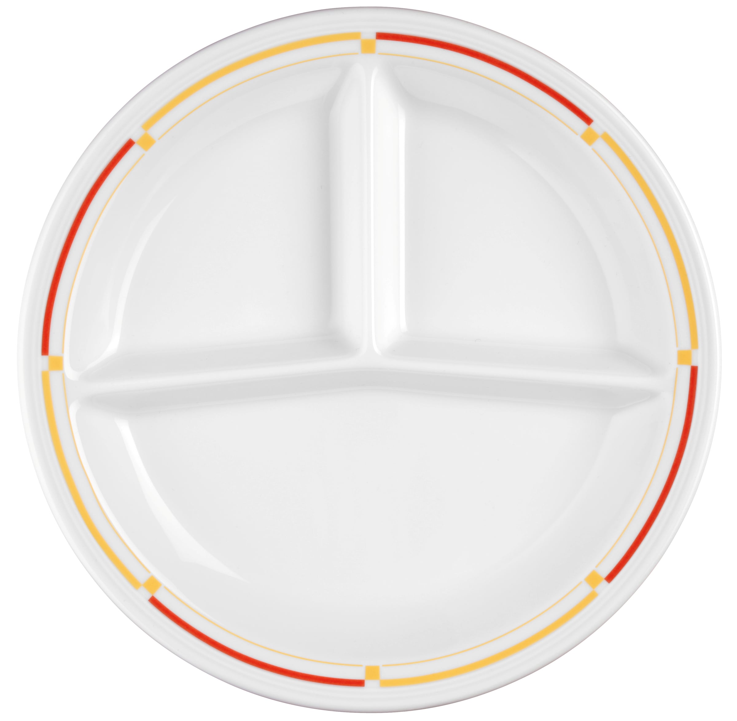 Platte rund mit Relief V219 IM rund 3 tlg. 25,5cm VITALIS dunkelgelb-rot