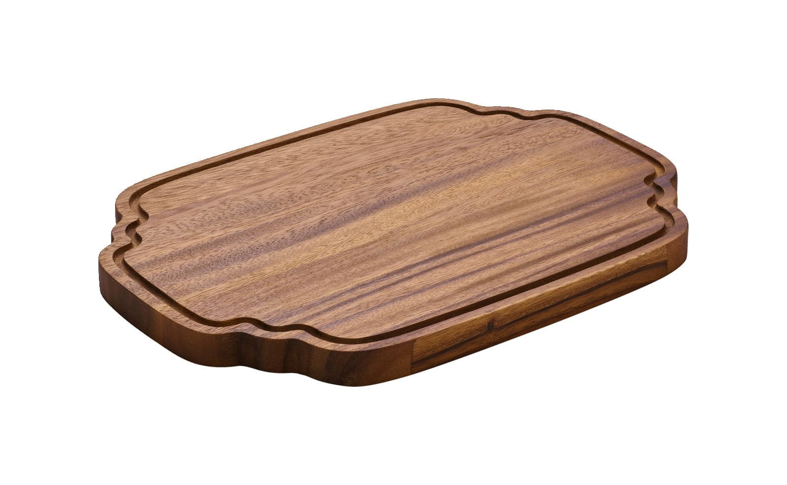 Servierbrett rechteckig mit Rillen 33x24cm Wood Holz