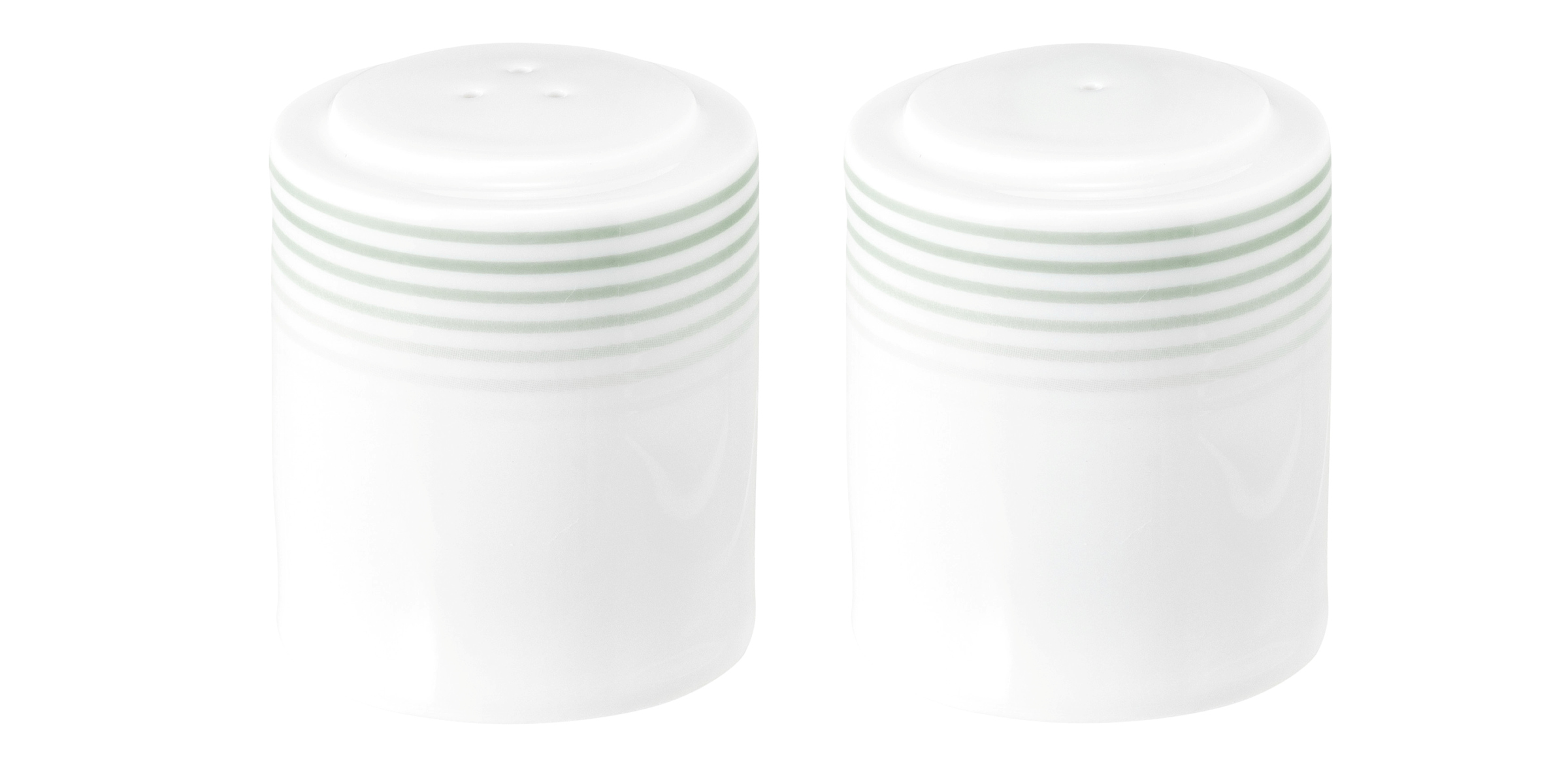 Garnitur rund Salz und Pfeffer (glatt) BLUES salbeigrün