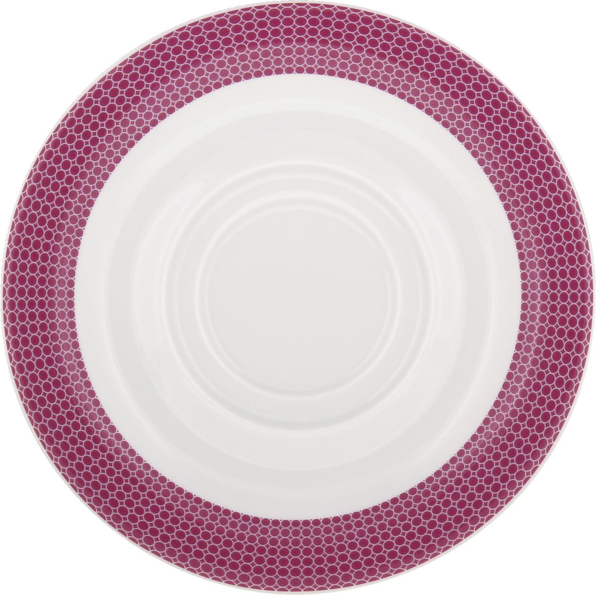 Spezialuntertasse mit Doppelspiegel 16cm INVITA DIMENSION PUNKTE himbeerrot