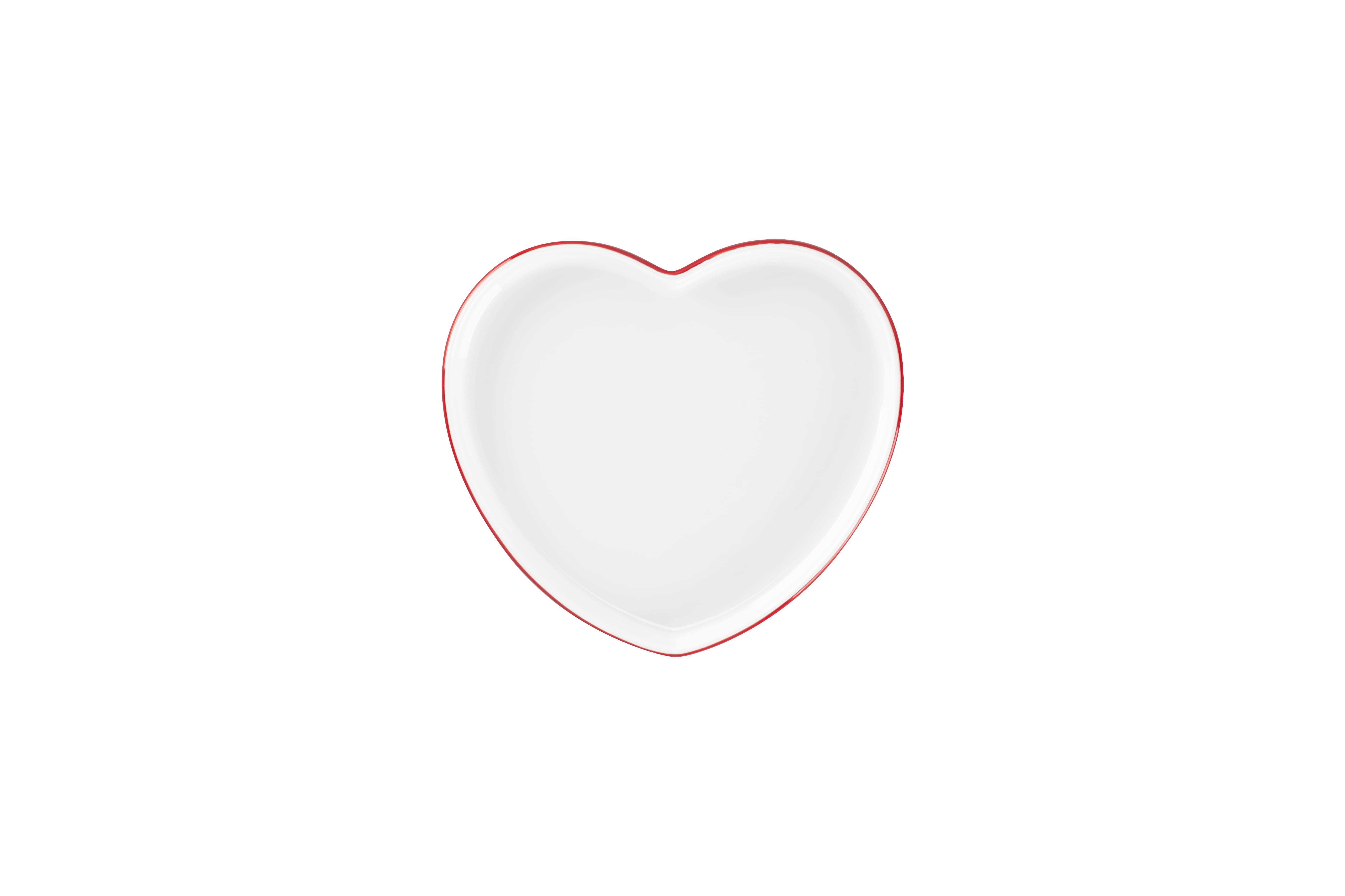 Teller flach ohne Rand 19,8x18x2,5cm 0,33L CLICHÉ red & white