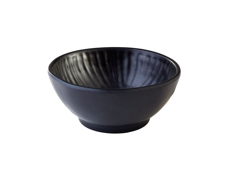 Schale AIKO schwarz innen geriffelt D:16cm H:7cm