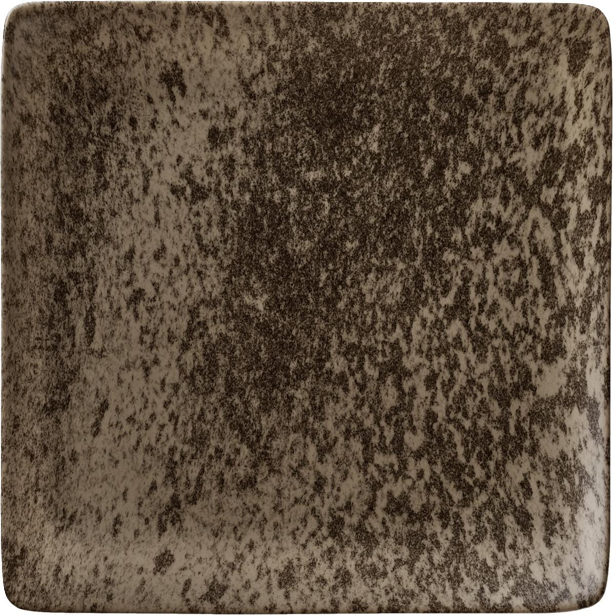 Teller flach quadratisch 19cm SANDSTONE DARK BROWN