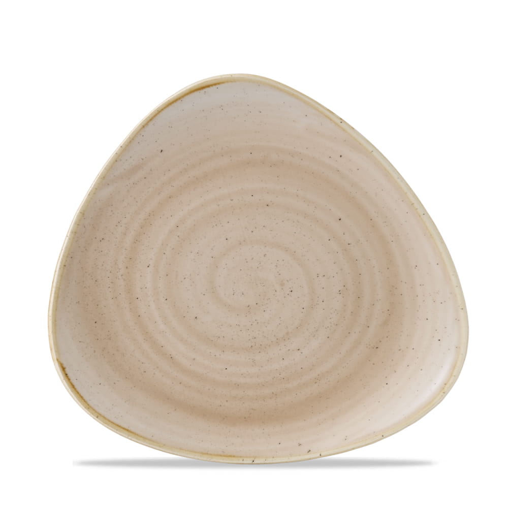 Teller flach dreieckig 19cm STONECAST nutmeg cream