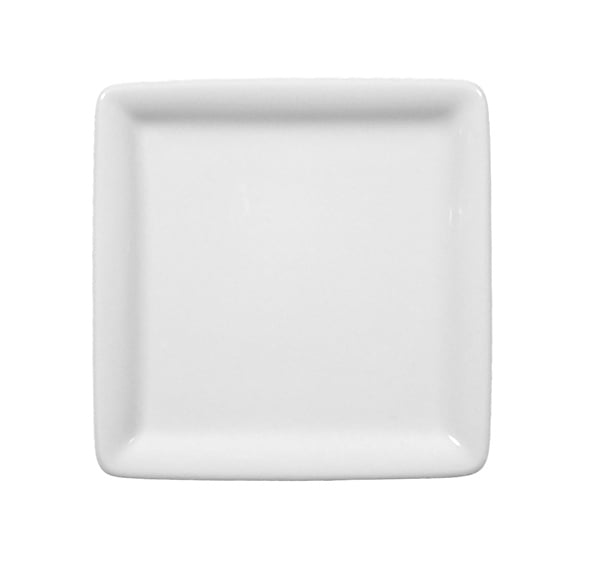 Platte eckig mit Fahne 10x10cm BUFFET GOURMET weiß