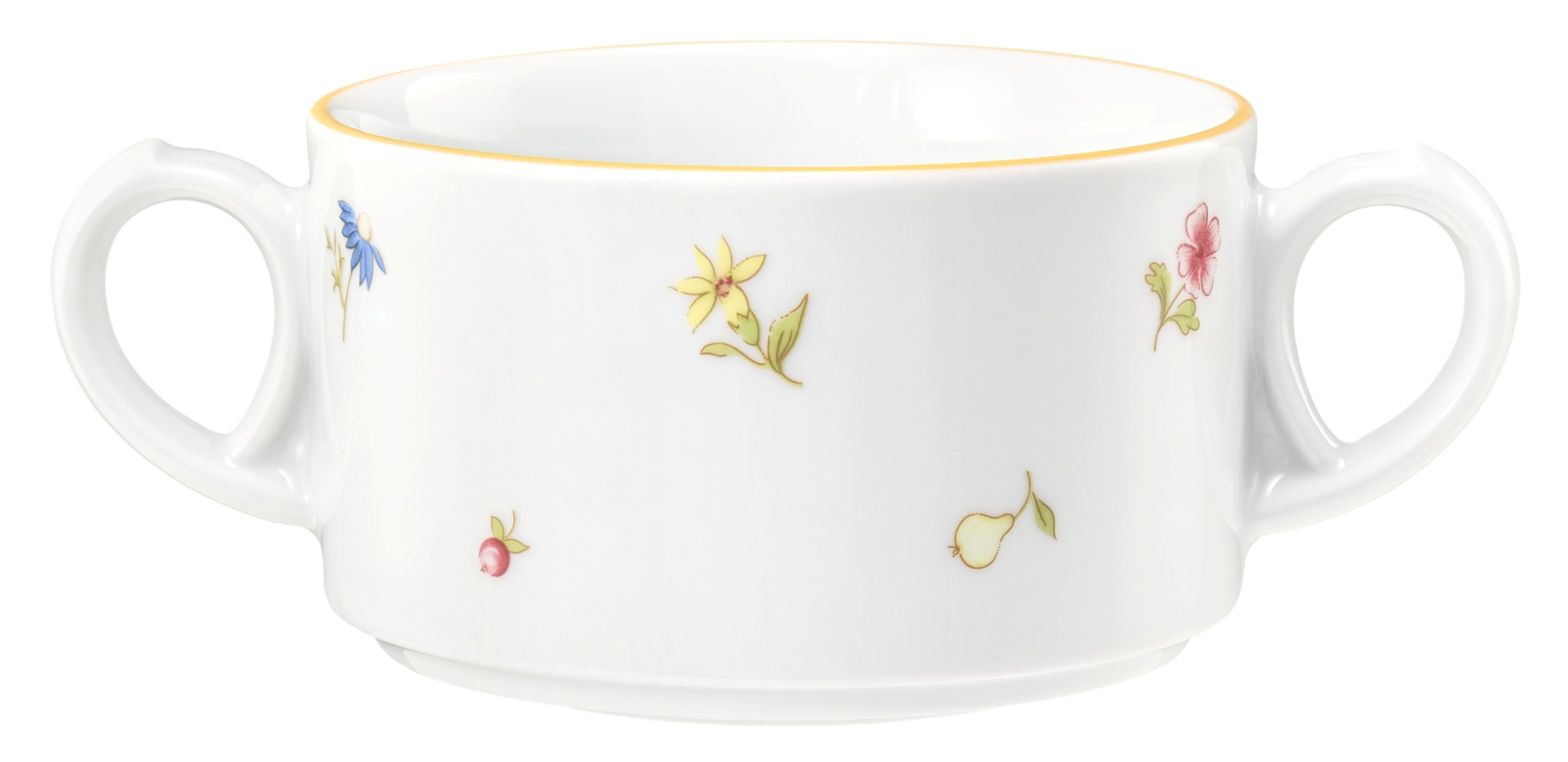 Suppentasse rund 0,3l COMMUNITY streublume gelbe linie