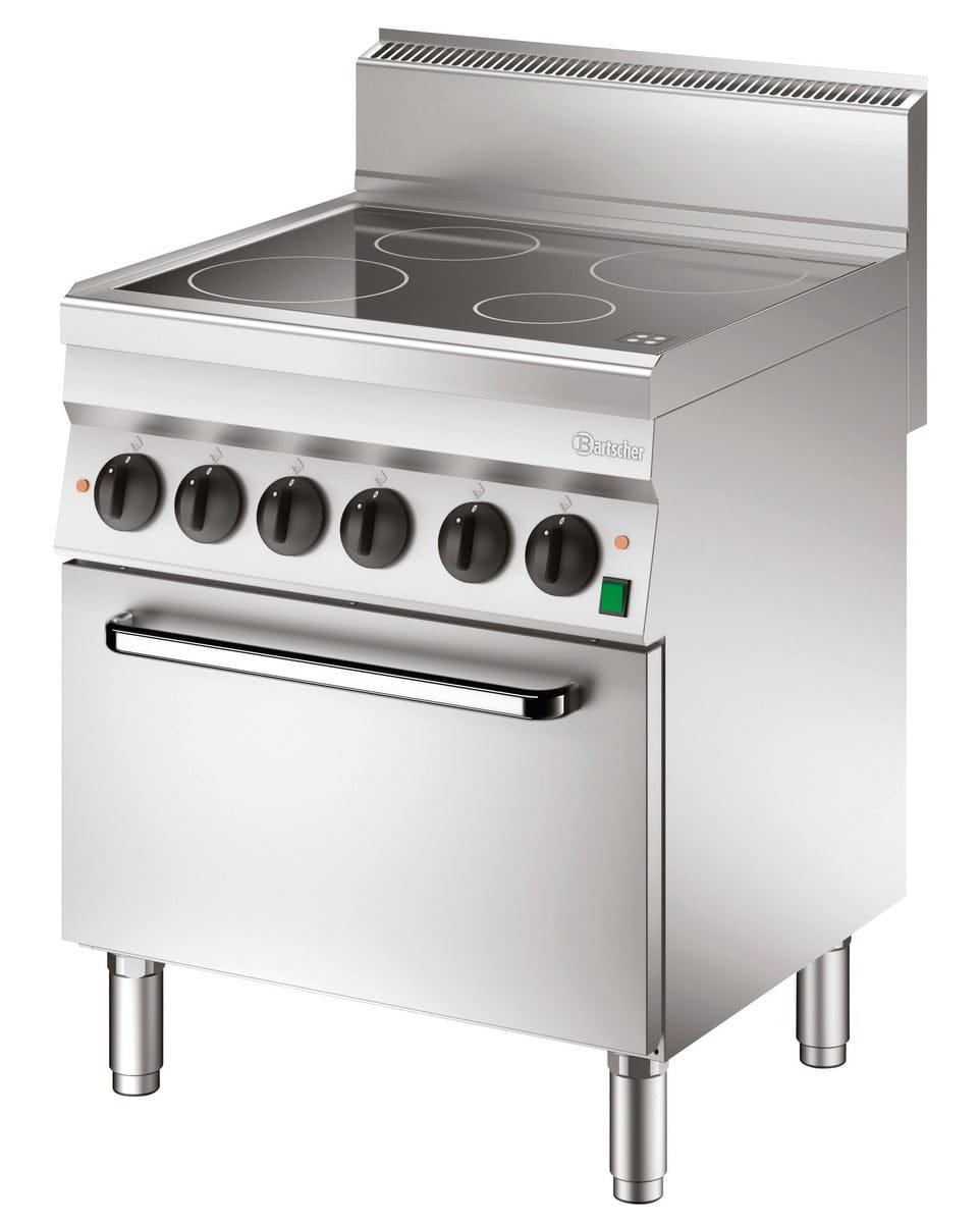 Elektro-Ceranherd 4 Kochfelder 400V Unterbau E-Umluftofen