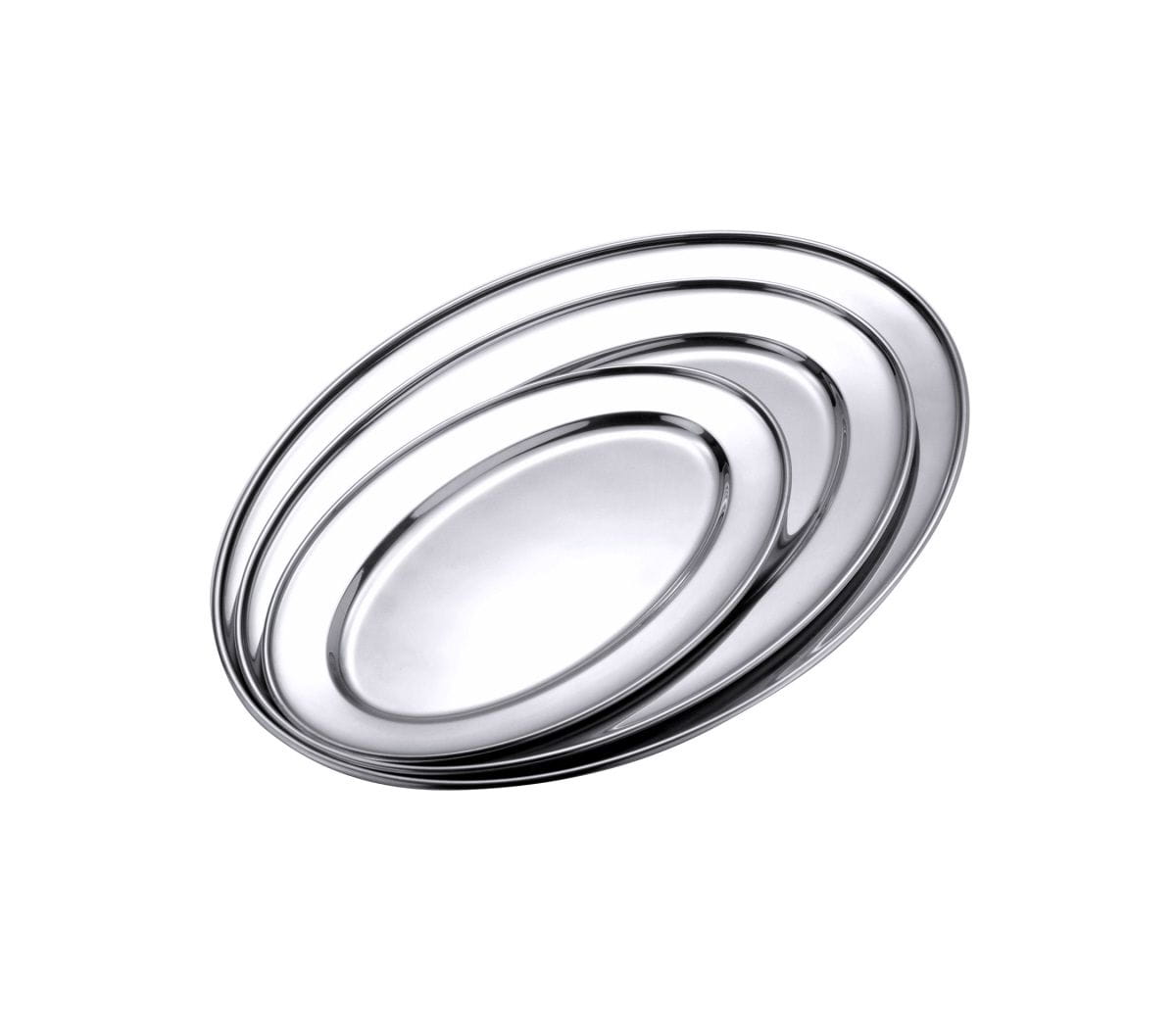 Bratenplatte oval L:35cm B:22cm H:1,6cm, CNS