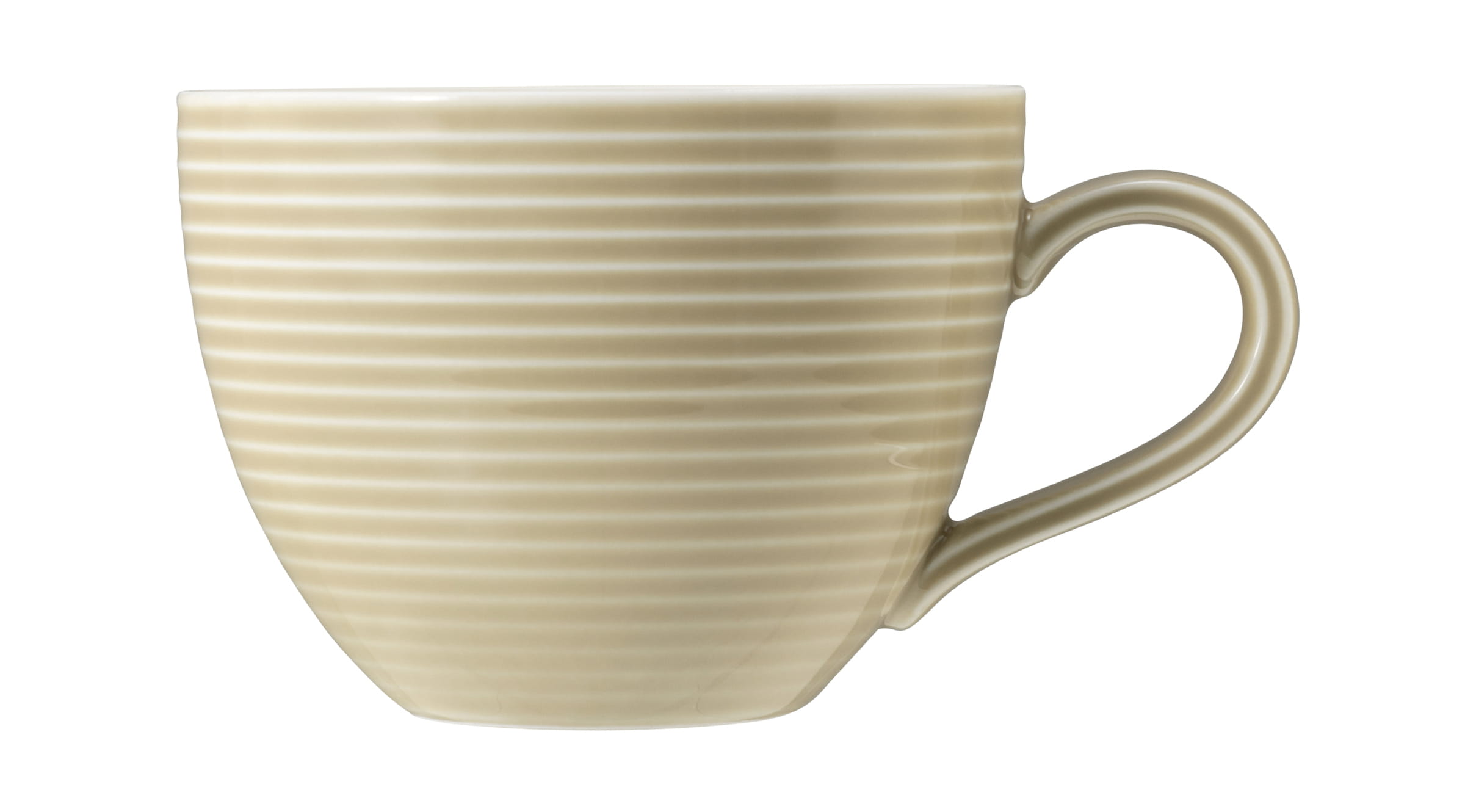 Milchkaffeetasse rund mit Relief 0,26l mit Relief BEAT sandbeige