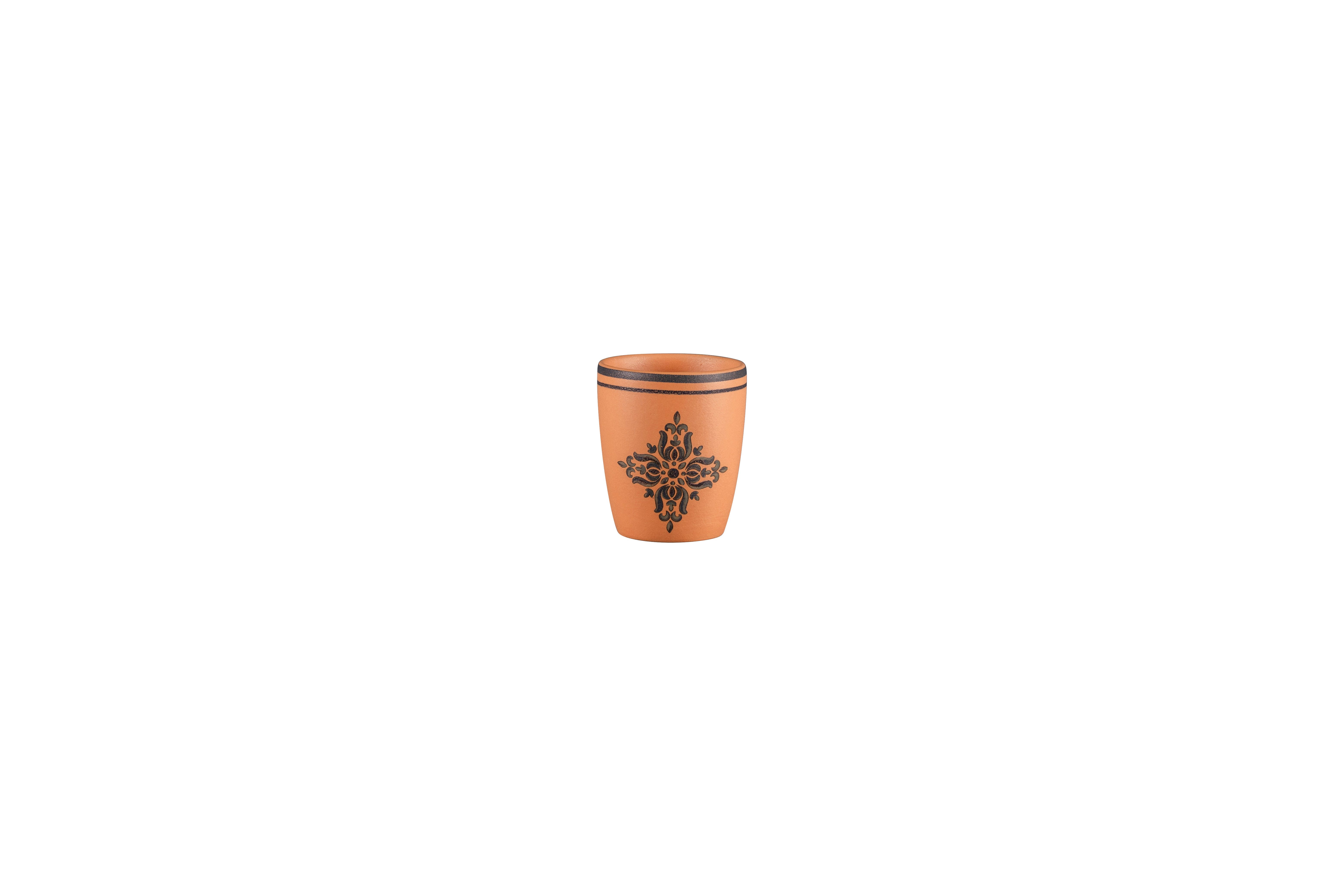 Espressotasse ohne Henkel 0,09L TERO OSTIA decorated terracotta