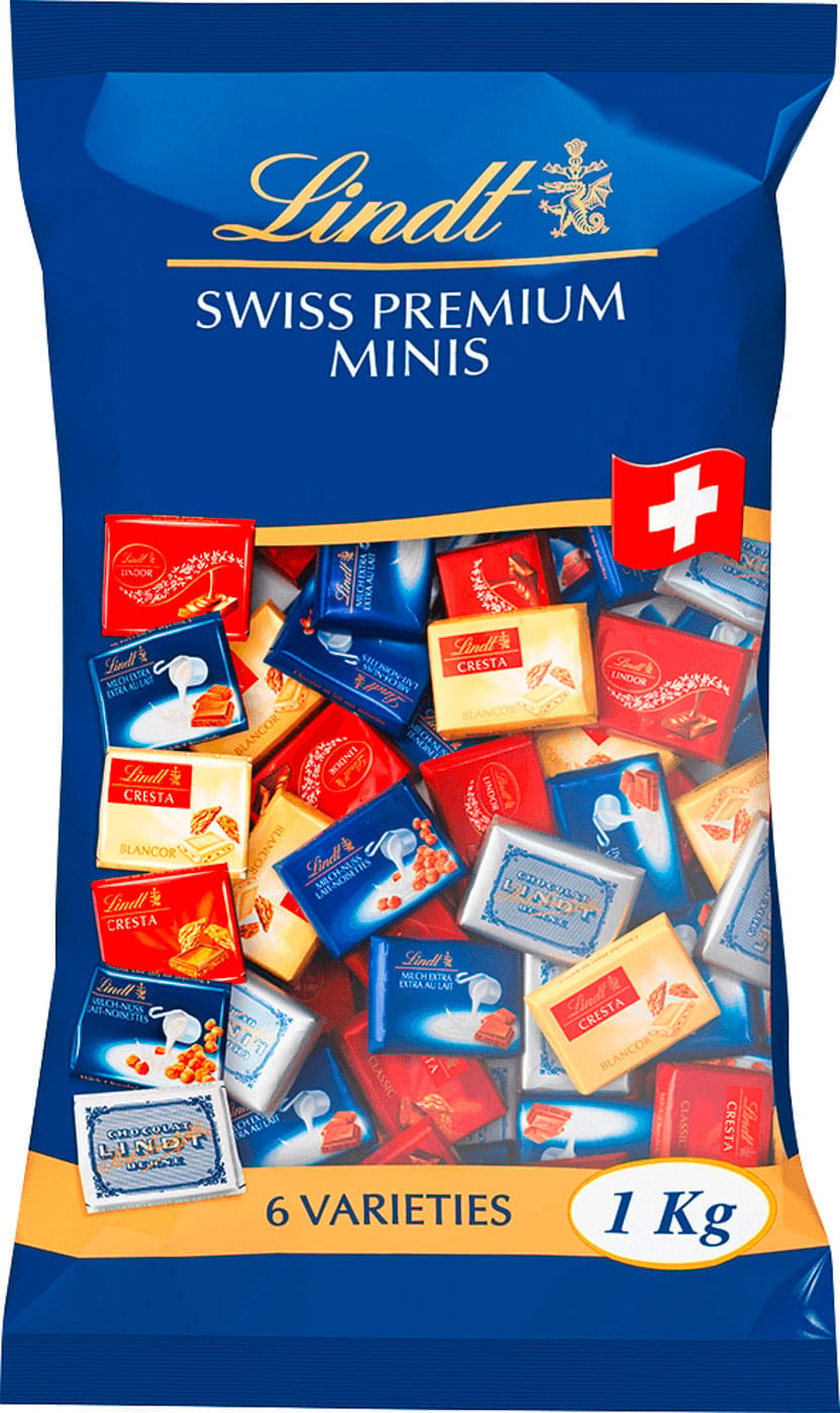 Lindt Naps Mini-Tafel Schokolade 6 Sorten