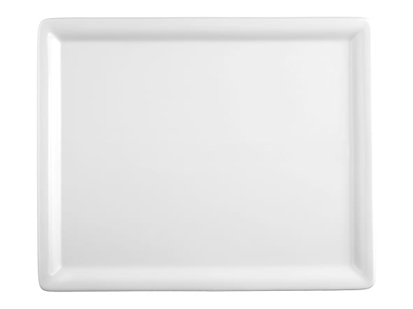 Platte eckig mit Fahne 32,5x26,5cm BUFFET GOURMET weiß