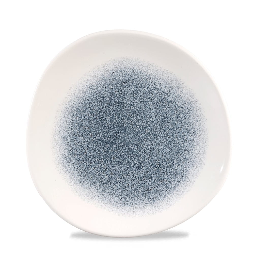 Teller flach Organic 21cm RAKU Topaz blue