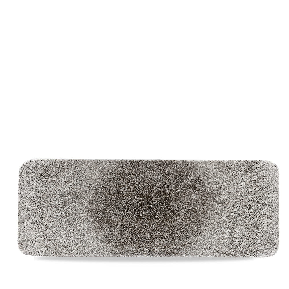 Platte eckig 37,6x14cm  RAKU Quartz black