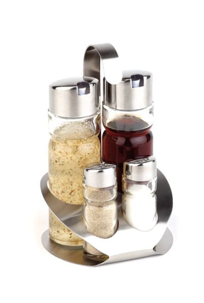 Menage Salz/Pfeffer/Essig/Öl PRO matt 18/0