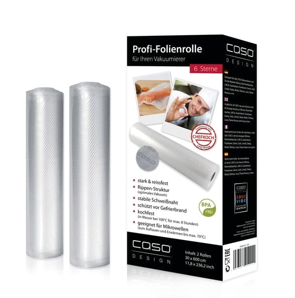 2 Stück Vakuumierbeutel Rolle 30x600cm strukturiert