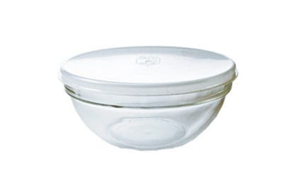 Glasschale Ø17,2cm EMPILABLE mit Plastikdeckel