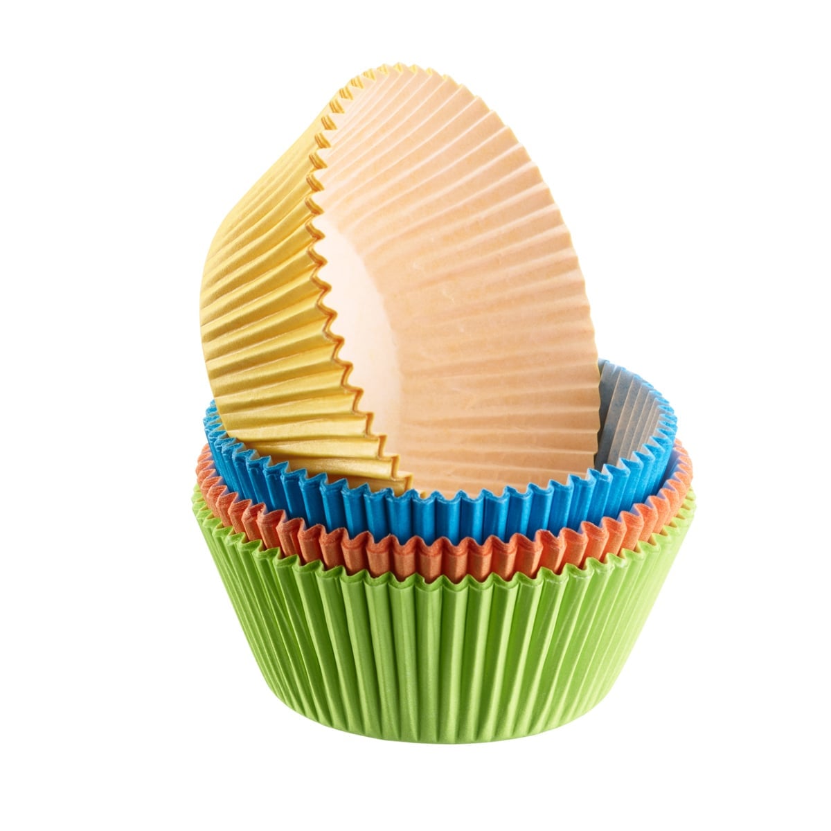 80 Stück Papier-Backförmchen Ø7,5cm H3cm MUFFIN 4-farbig