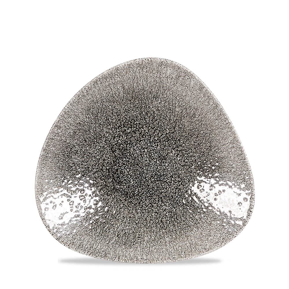 Schale Shallow dreieckig 21x21cm RAKU Quartz black