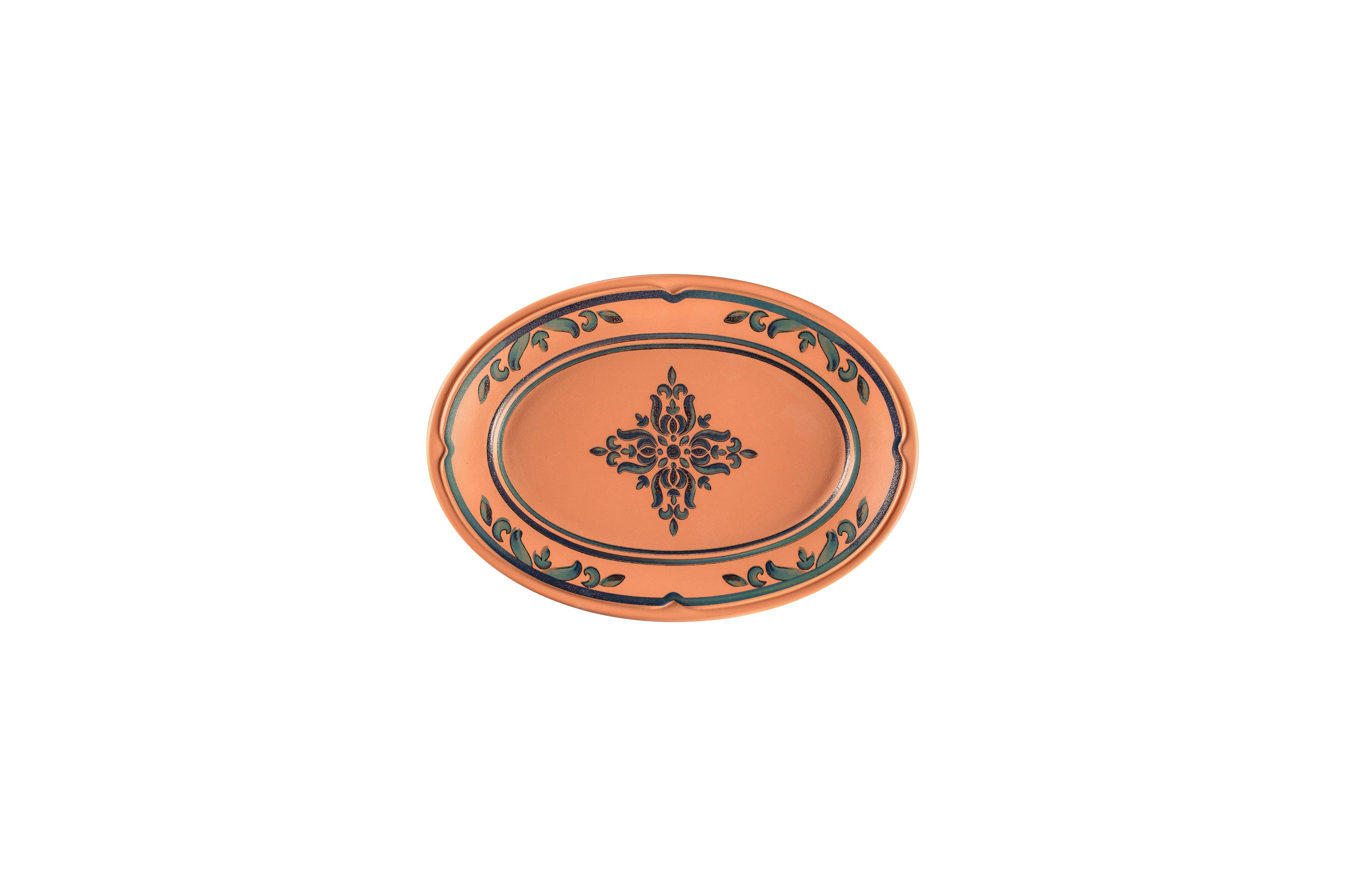 Teller oval 22x14,1x2,1cm TERO OSTIA decorated terracotta