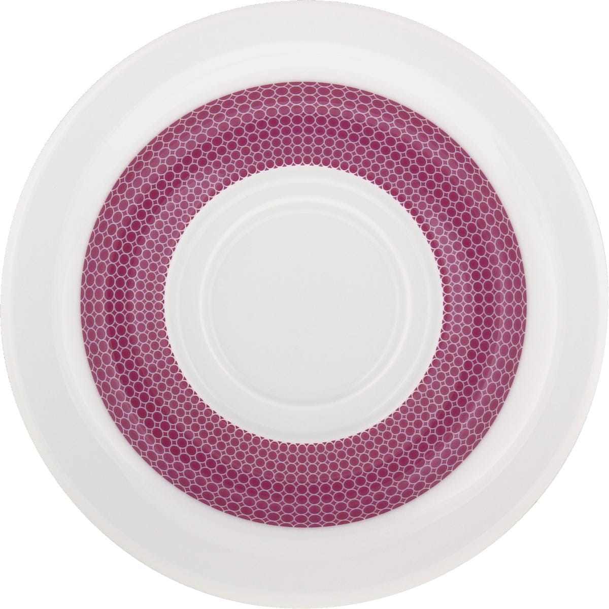 Spezialuntertasse mit Doppelspiegel 16cm INVITA DIMENSION PUNKTE himbeerrot