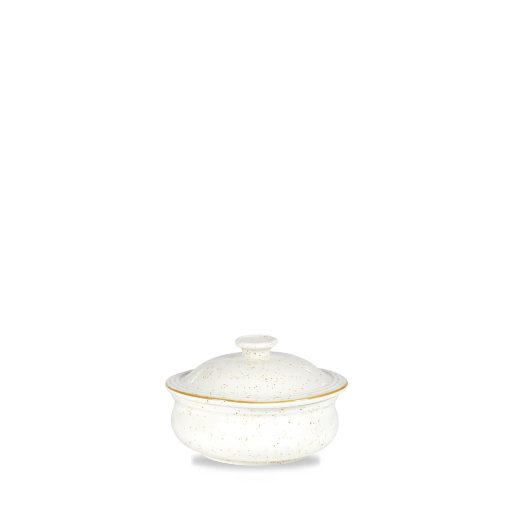 Eintopfschale mit Deckel 14cm STONECAST barley white