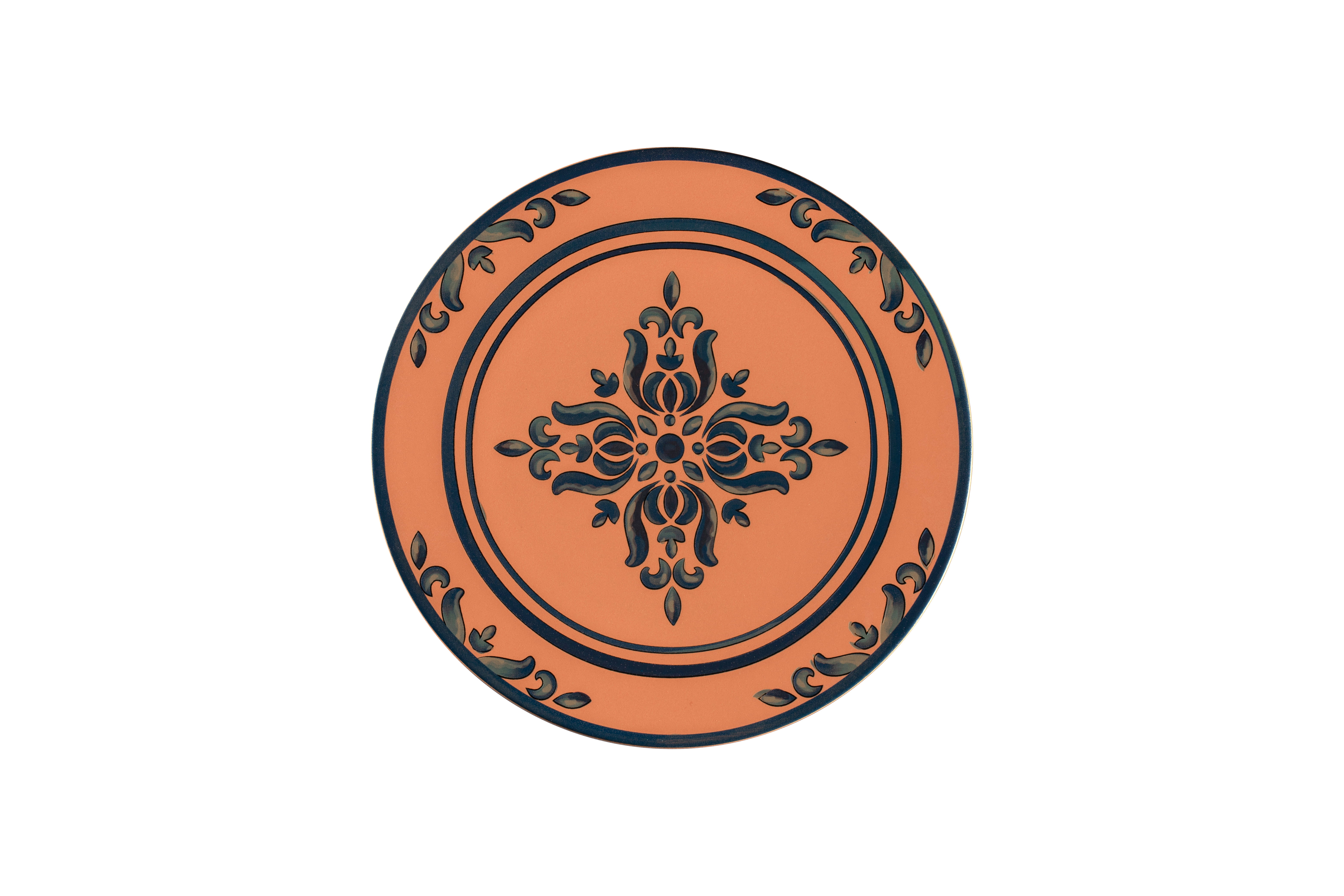 Teller flach Ø26,5cm H2cm TERO OSTIA decorated terracotta