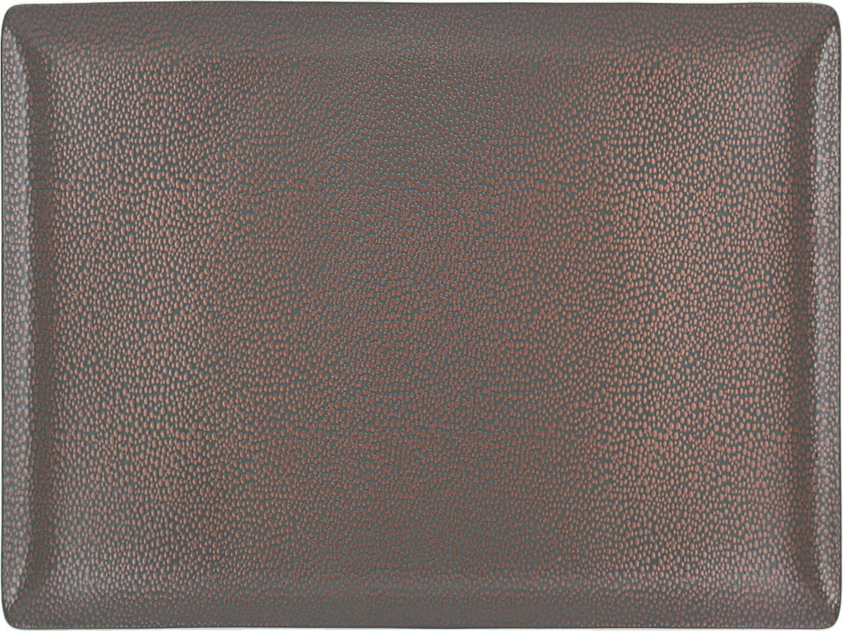 Platte rechteckig coup 27x20cm PURITY PEARLS METAL copper