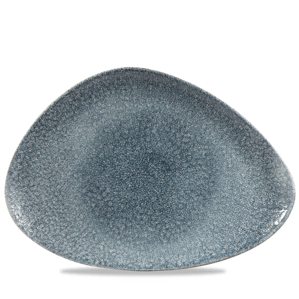 Platte Chefs dreieckig 35,6x25cm RAKU Topaz blue
