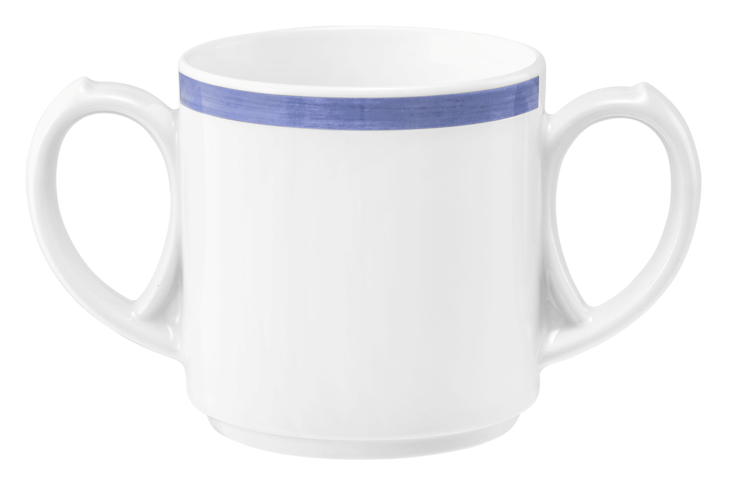 Becher rund mit 2 Henkel 0,28l COMMUNITY pinselband blau