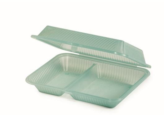 Eco-Takeouts mit 2 Fächern 20,3x25,4x7,6 cm grün