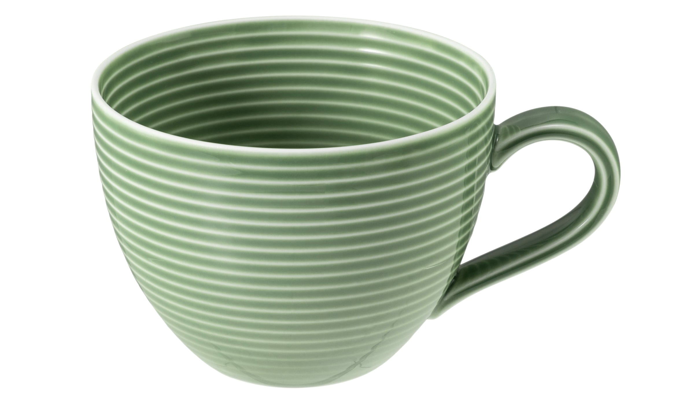 Milchkaffeetasse rund mit Relief 0,26l mit Relief BEAT salbeigrün