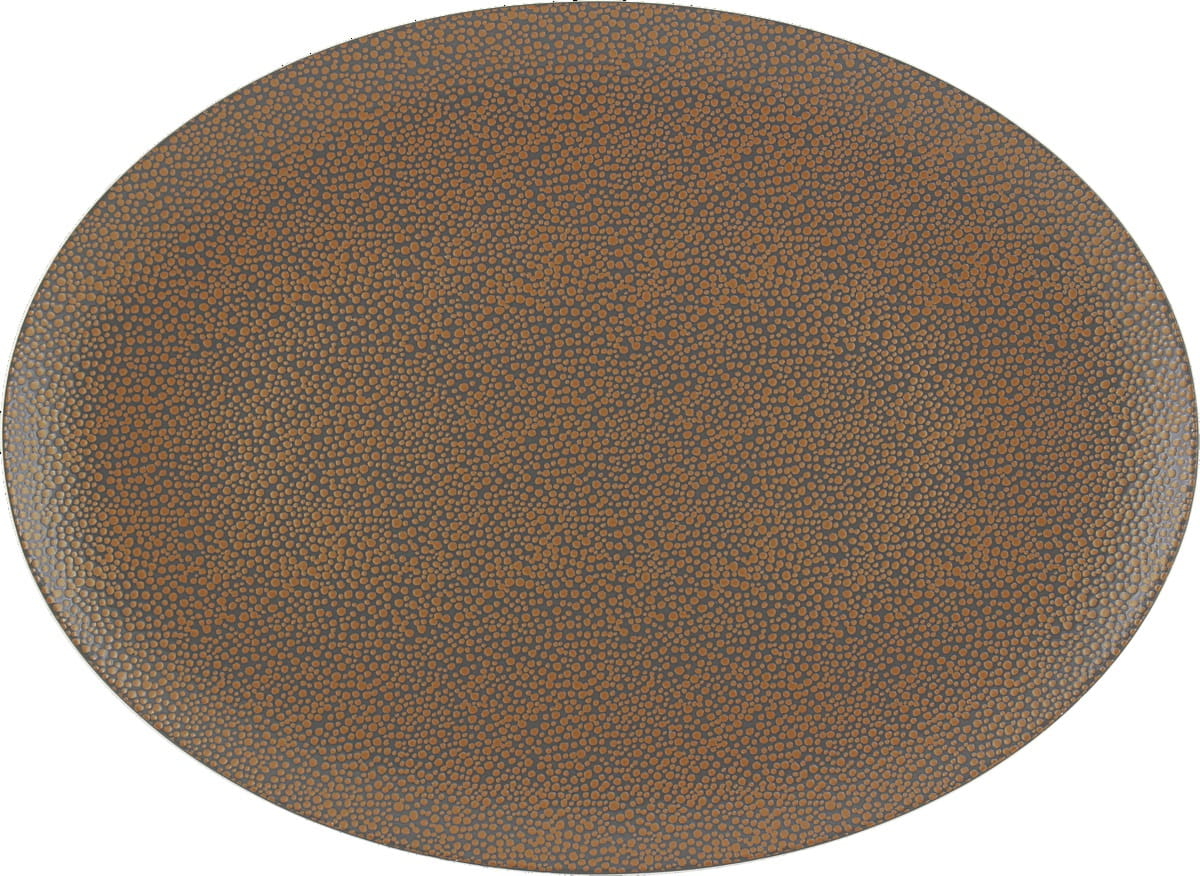 Platte oval coup 37x27cm PURITY PEARLS METALLIC gold