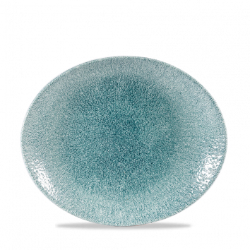 Platte oval coup 27cm RAKU jade green