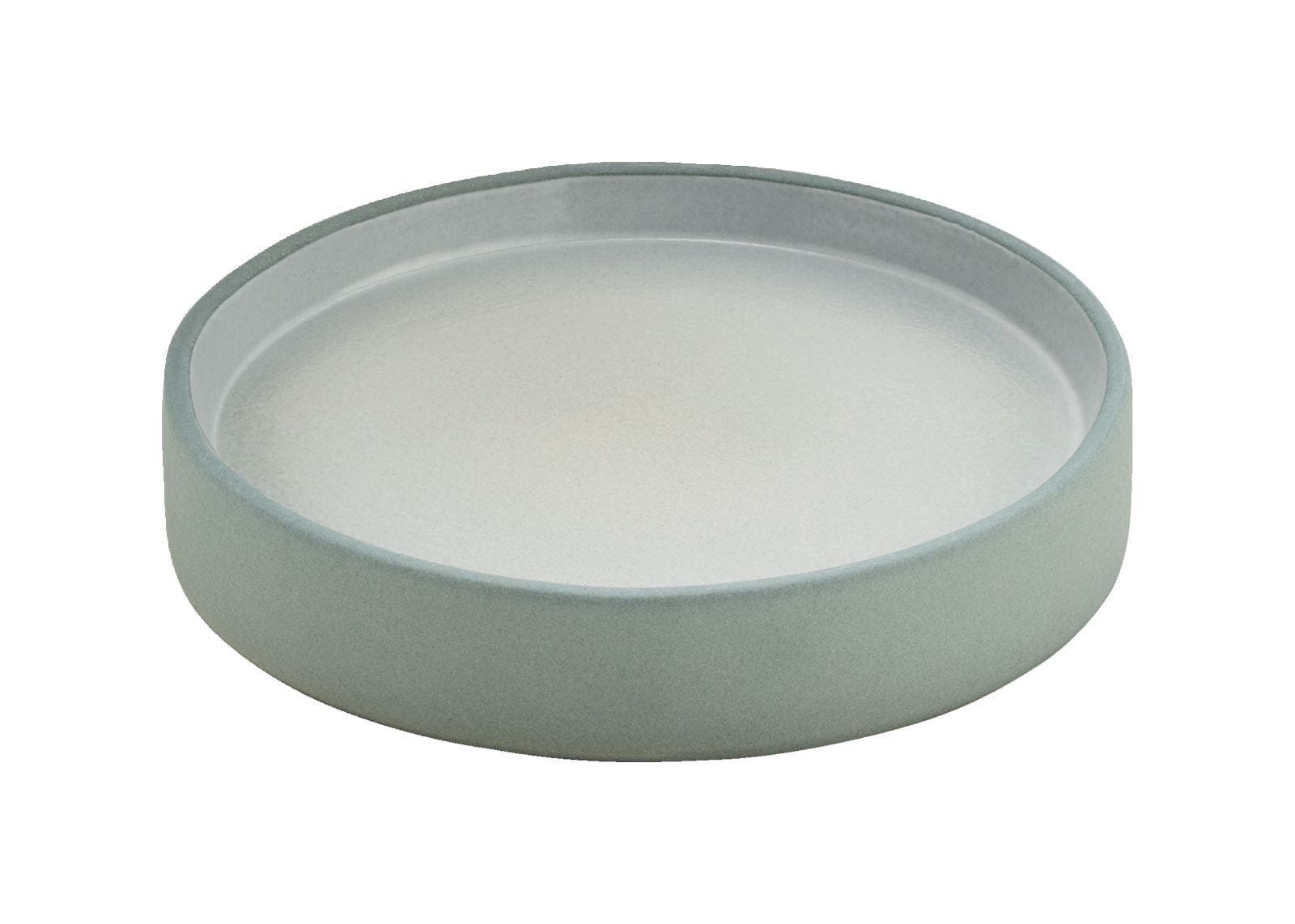 Teller/Untertasse rund 14cm 2in1 grau/weiß