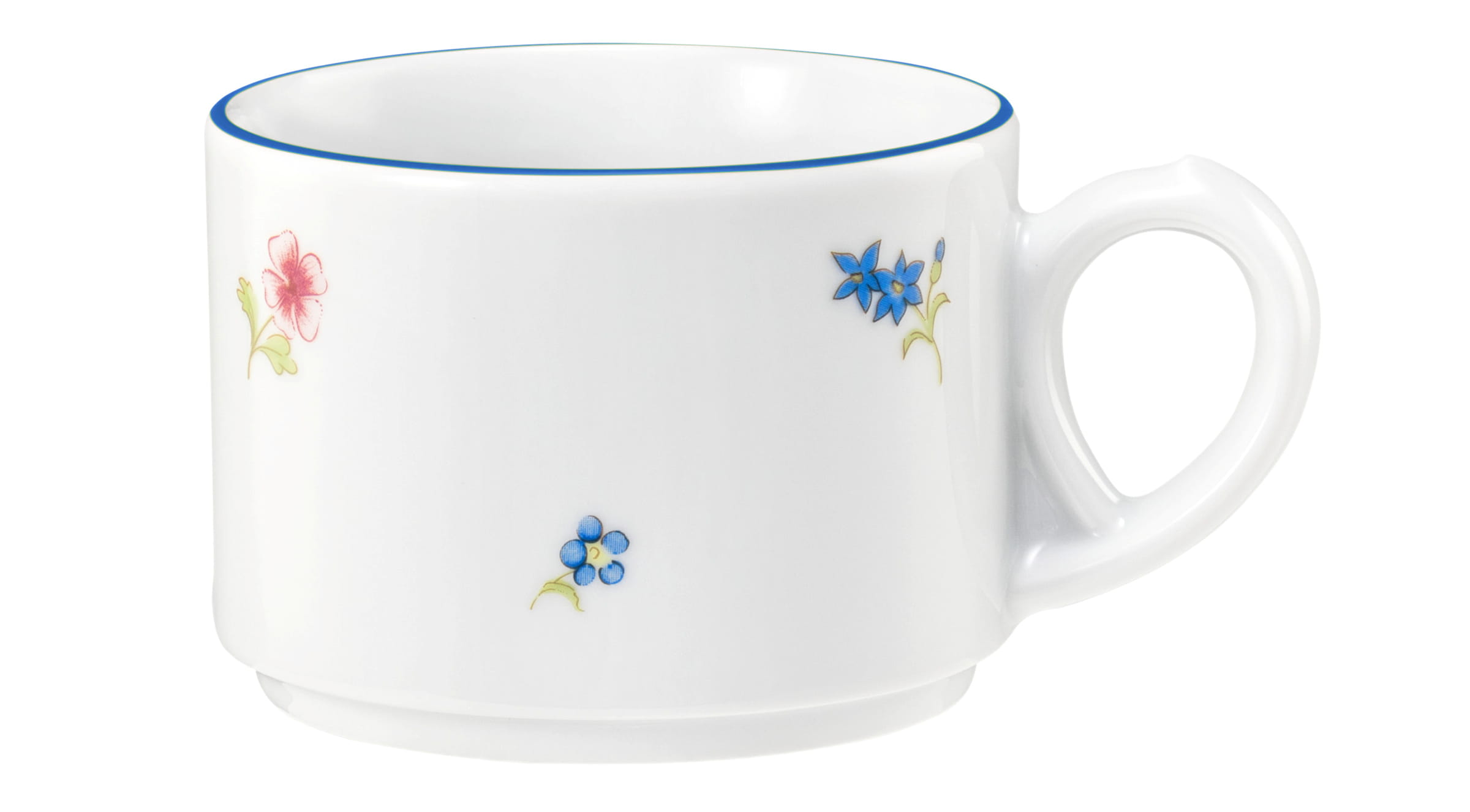 Kaffeetasse rund 0,18l COMMUNITY streublume blaue linie
